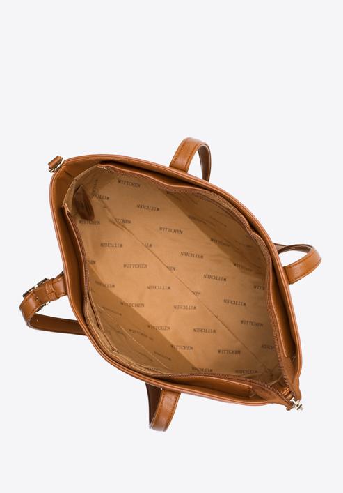 Dámská kabelka  z ekologické kůže s ozdobnou přezkou, hnědá, 97-4Y-527-9, Obrázek 4