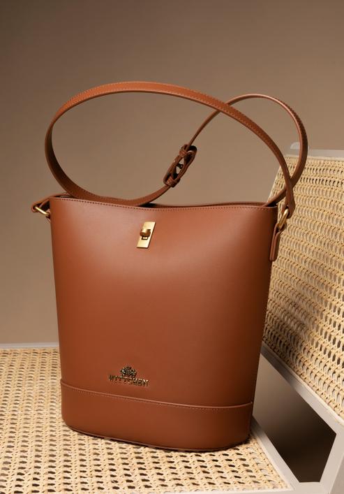 Dámská kožená kabelka s pouzdrem, hnědá, 98-4E-200-5, Obrázek 36