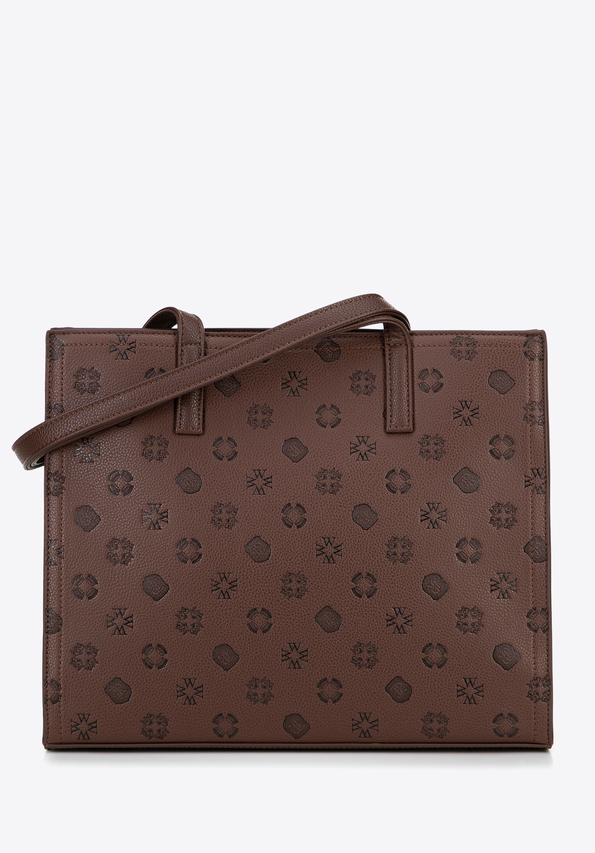 Dámska nákupná taška z umelej kože s reliéfnym monogramom