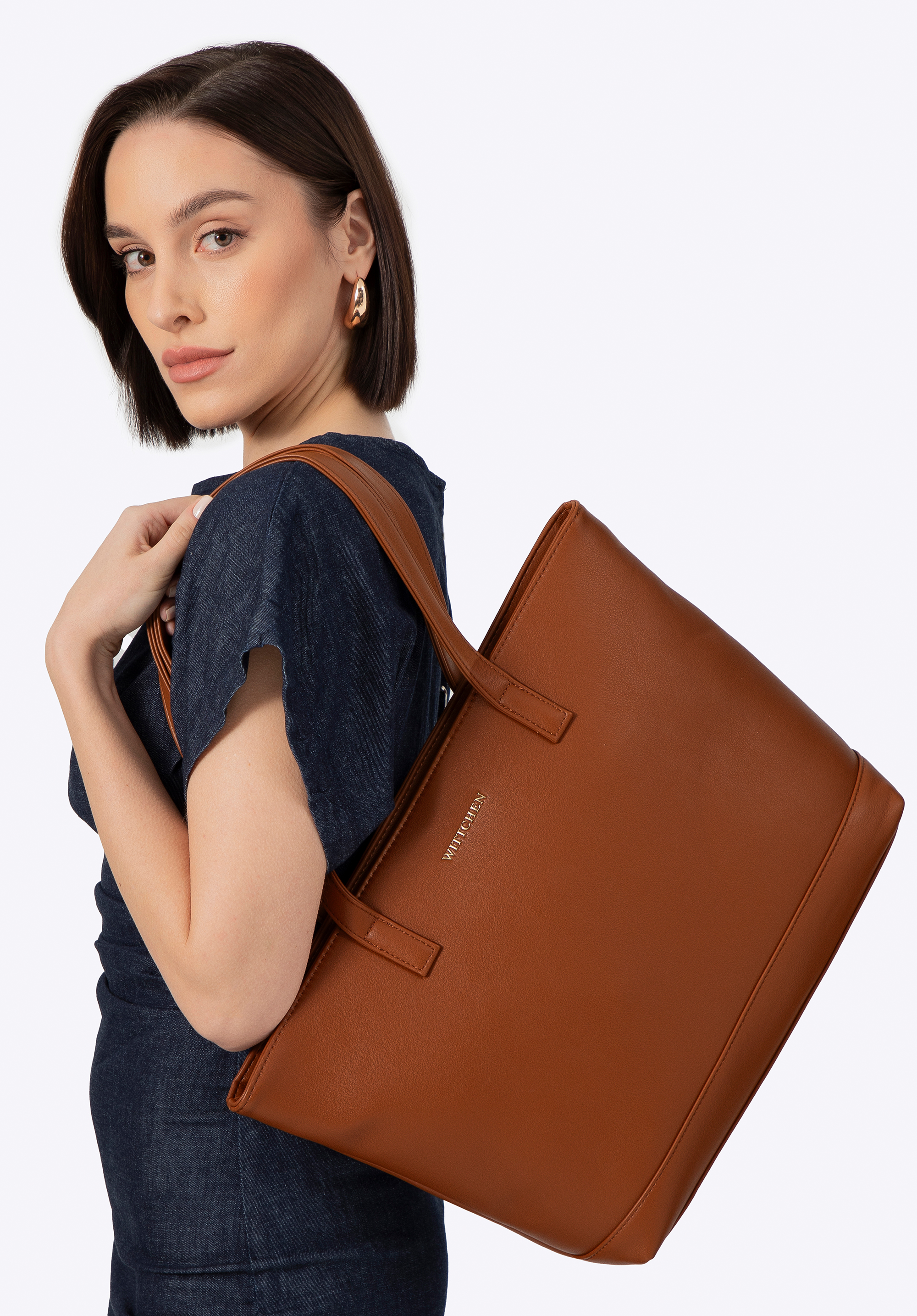 Dámská taška na notebook z umělé kůže 15,6", hnědá, 100-4Y-915-5, Obrázek 1