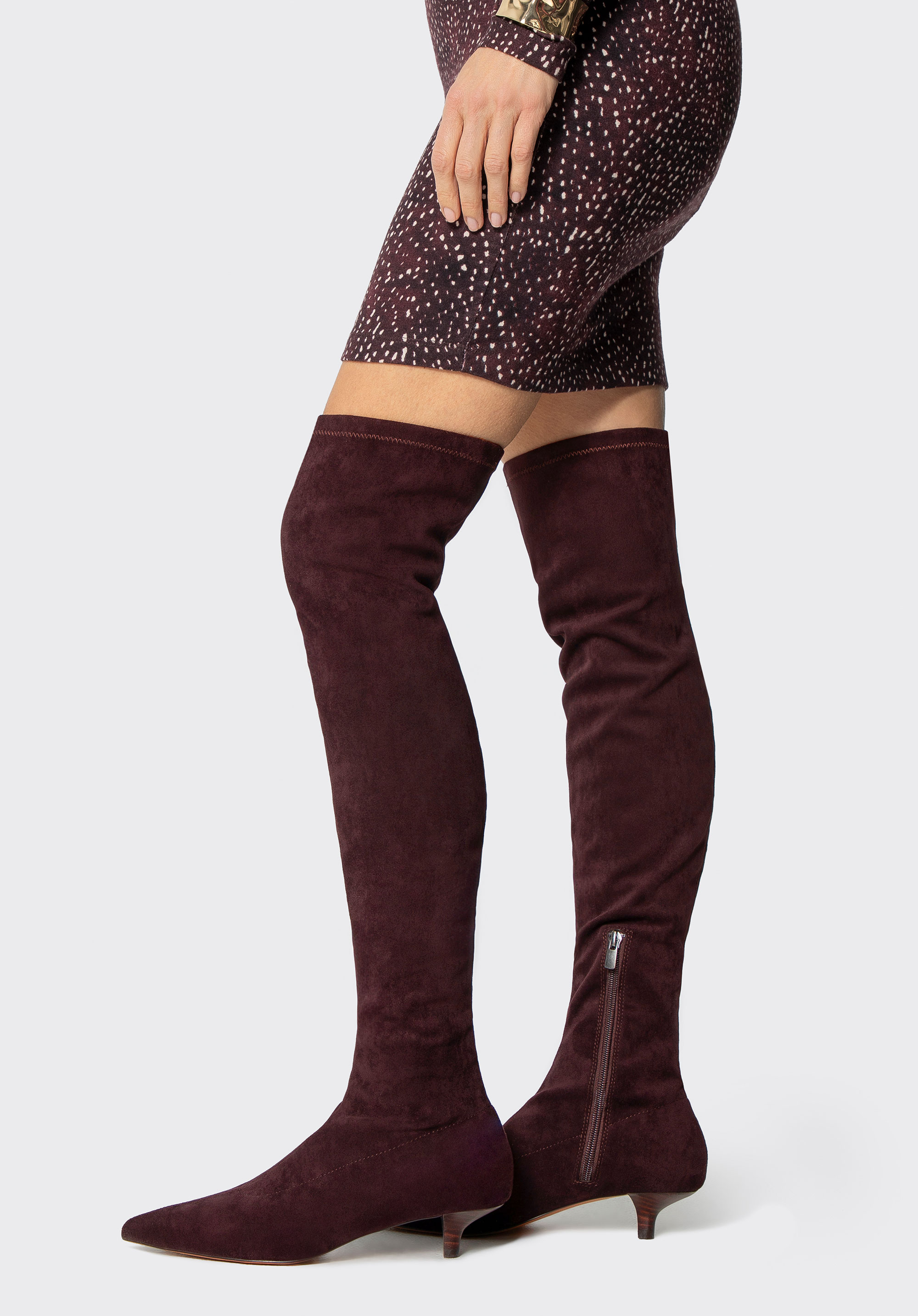 Dámské boty s přiléhavým svrškem, hnědá, 101-D-354-4-39, Obrázek 1