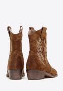 Dámské  kovbojské boty s kontrastní výšivkou, hnědá, 97-DP-806-5-38, Obrázek 4
