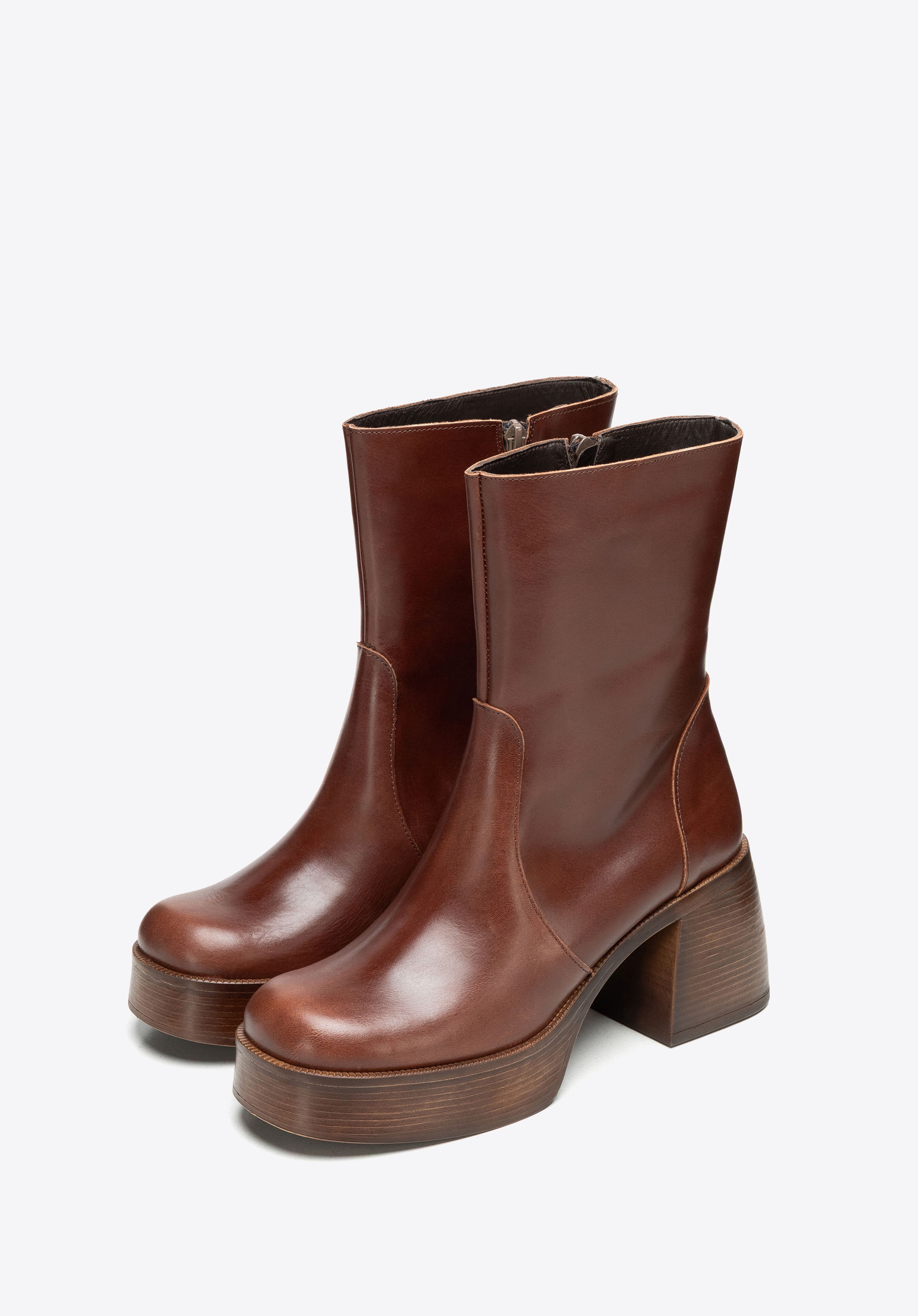 Dámské kožené kotníkové boty, hnědá, 101-D-303-4-37, Obrázek 1