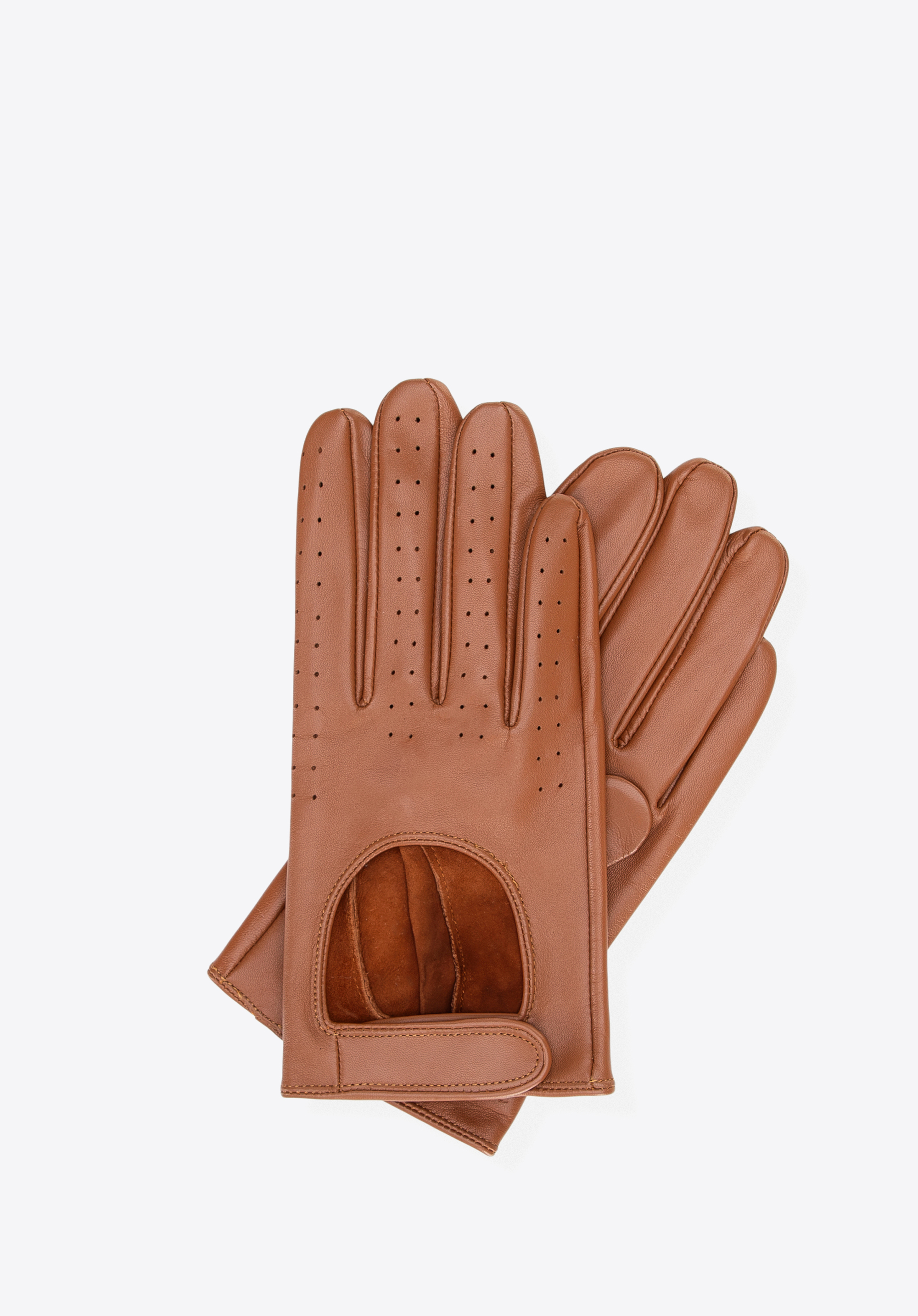 Dámské kožené řidičské rukavice, hnědá, 46-6L-201-5-L, Obrázek 1