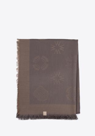 Dámský šátek s monogramem, hnědá, 97-7D-001-9, Obrázek 1
