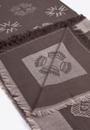 Dámský tkaný šátek s monogramem, hnědá, 97-7D-002-V, Obrázek 4