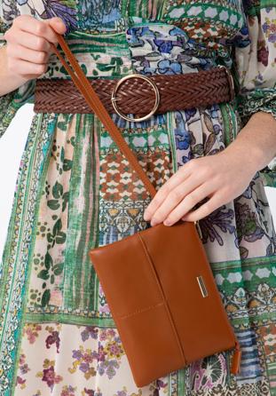 Jednoduchá dámská kabelka z ekologické kůže, hnědá, 98-4Y-401-5, Obrázek 1