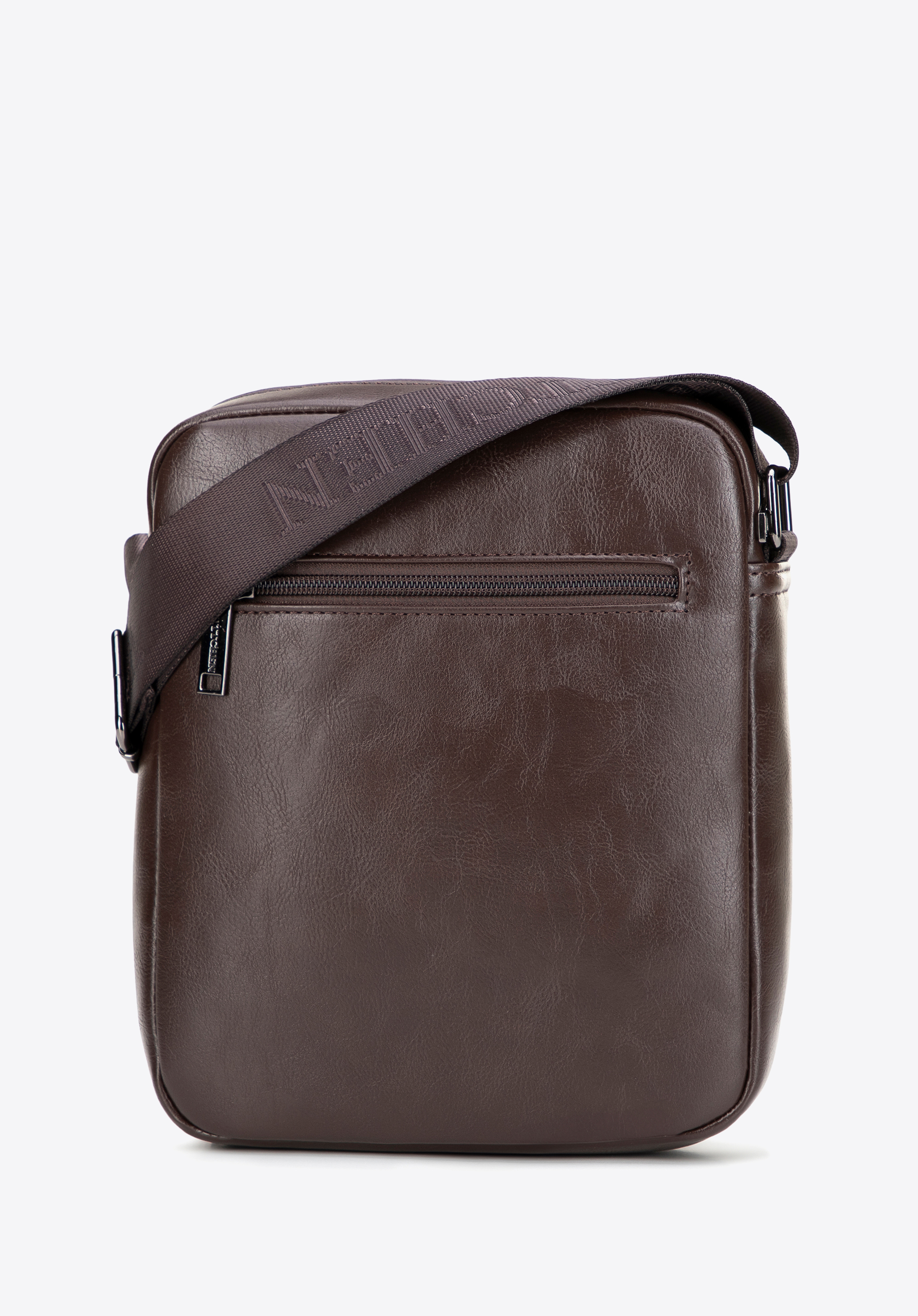 Kompaktní pánská crossbody kabelka s kapsami, hnědá, 102-4P-999-4, Obrázek 1
