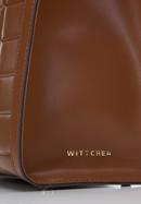 Kožená dámská kabelka  s ozdobnou sponou na řetízku, hnědá, 97-4E-614-3, Obrázek 5