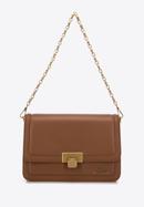 Malá dámská kožená kabelka s ozdobným řetízkem, hnědá, 98-4E-212-1, Obrázek 2