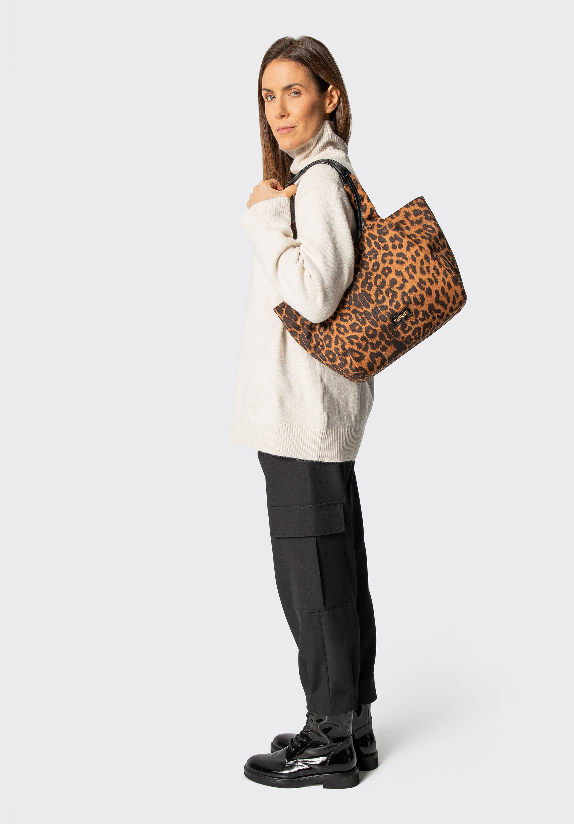 Nákupní taška s leopardím potiskem, hnědá, 101-4Y-414-4, Obrázek 1