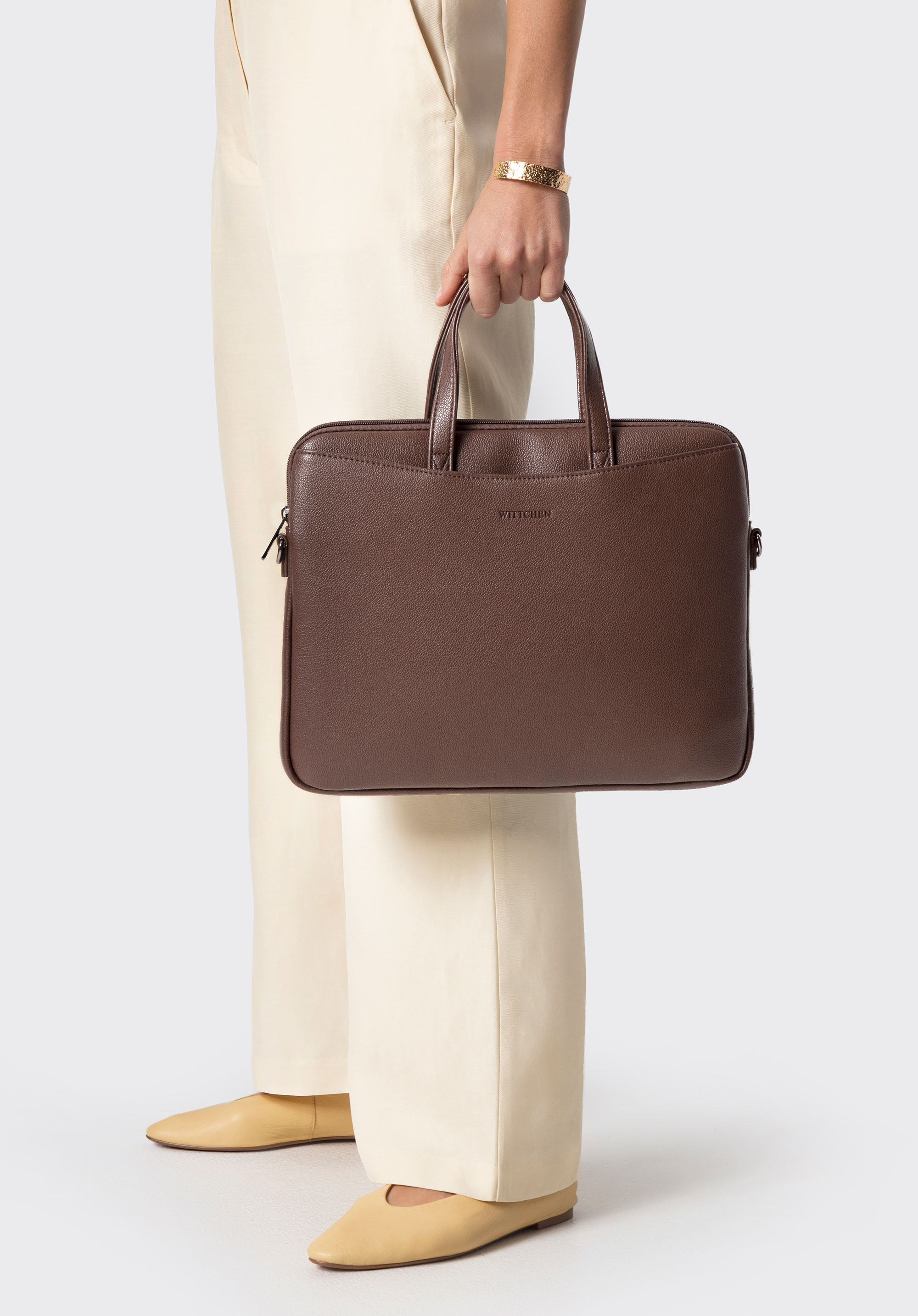 Pánská taška na notebook z umělé kůže 13–14", hnědá, 102-3P-921-4, Obrázek 1
