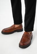 Pánské kožené boty s ozdobným lemováním, hnědá, 97-M-516-4-44, Obrázek 15