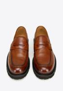 Pánské kožené boty s ozdobným lemováním, hnědá, 97-M-516-4-44, Obrázek 3