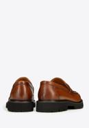 Pánské kožené boty s ozdobným lemováním, hnědá, 97-M-516-4-44, Obrázek 4