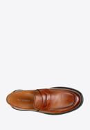 Pánské kožené boty s ozdobným lemováním, hnědá, 97-M-516-4-44, Obrázek 5