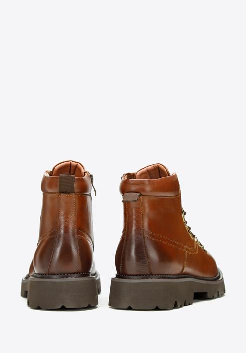 Pánské kožené boty se světlou podrážkou, hnědá, 97-M-501-1-40, Obrázek 4