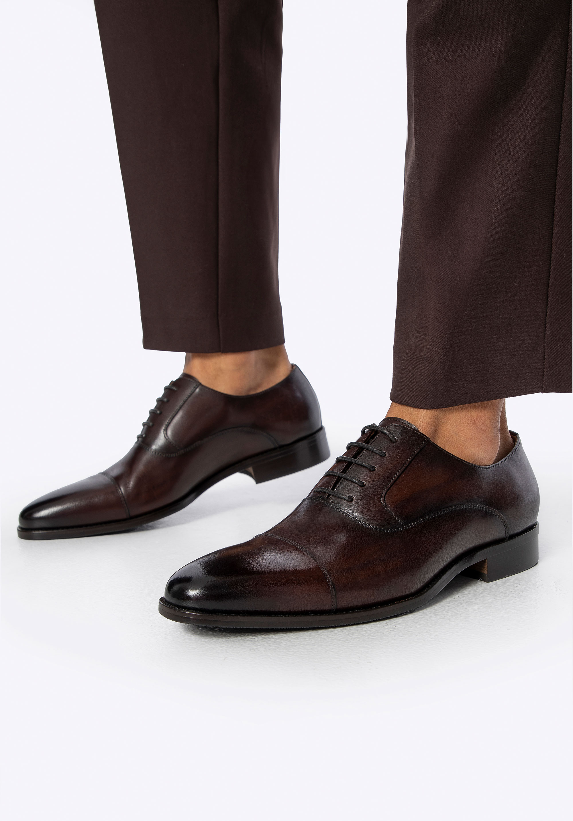 Pánské kožené oxfordské boty, hnědá, 101-M-308-4-40, Obrázek 1