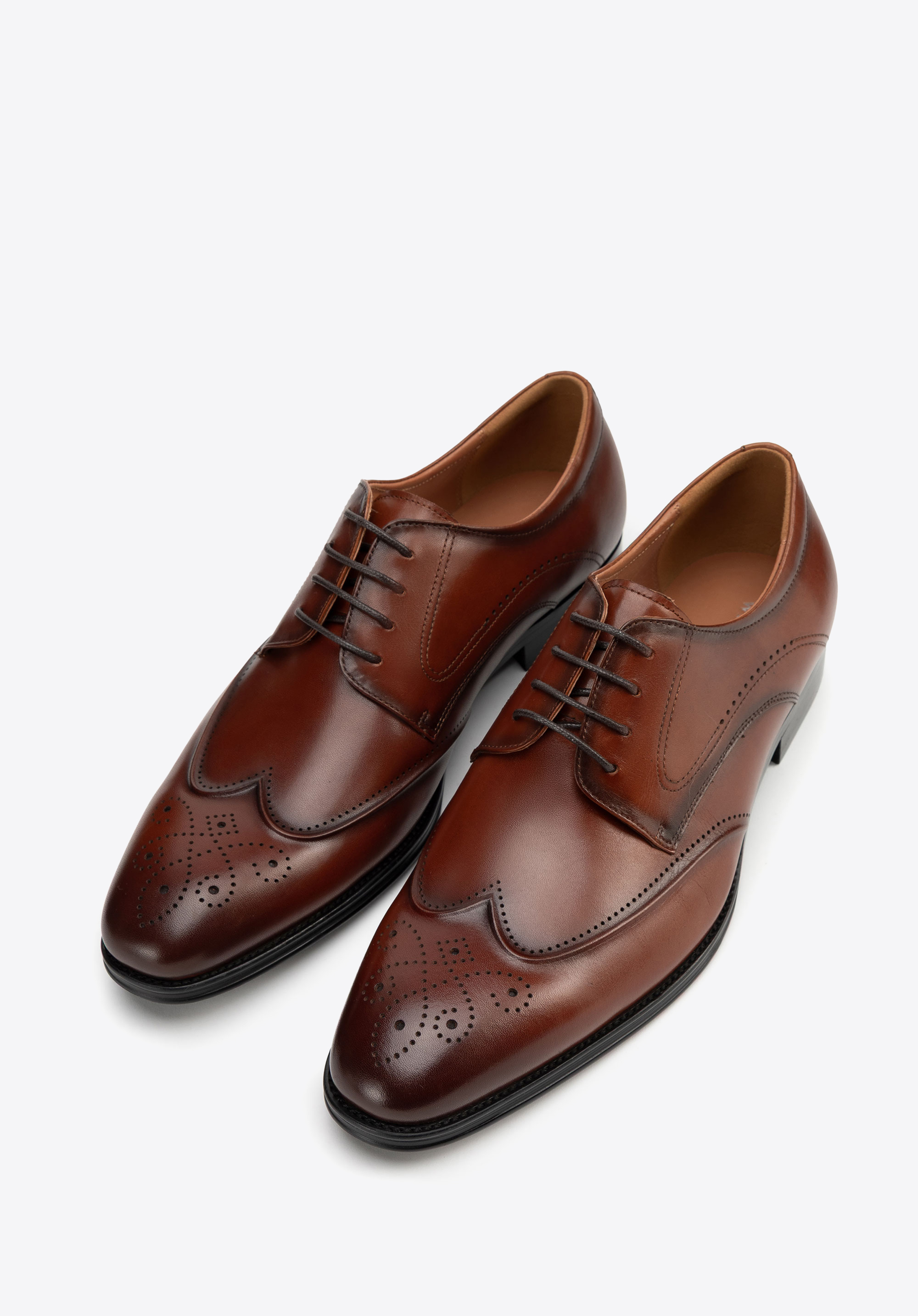 Pánské hnědé boty z přírodní  kůže