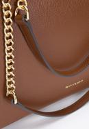 Tříkomorová dámská kabelka z přírodní kůže, hnědá, 97-4E-621-3, Obrázek 5