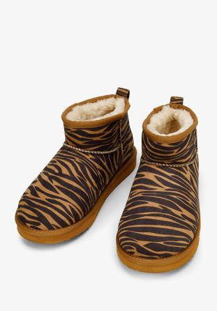 Dámské krátké boty z ekologické kůže, hnědo-černá, 97-DP-807-M-35, Obrázek 1