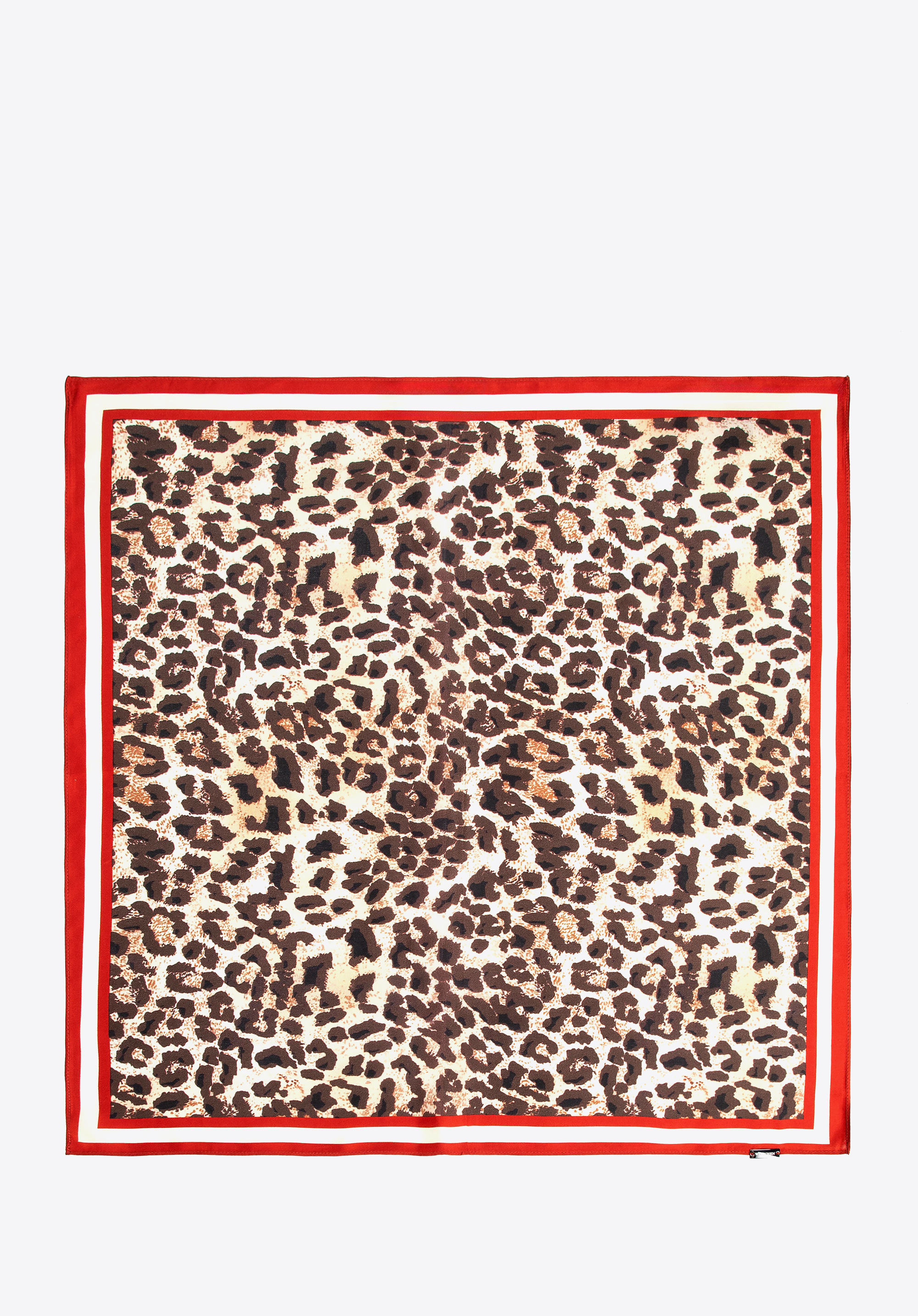 Dámská hedvábná šála s leopardím vzorem, hnědo-červená, 103-7D-S01-X3, Obrázek 1