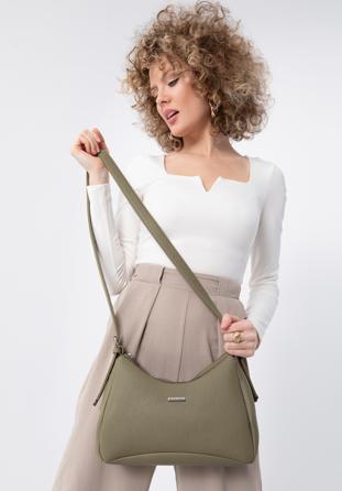 Geantă crossbody damă din piele artificială, kaki, 98-4Y-600-Z, Fotografie 1