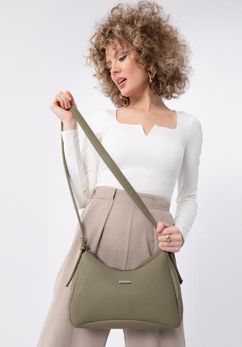 Geantă crossbody damă din piele artificială, kaki, 98-4Y-600-Z, Fotografie 15