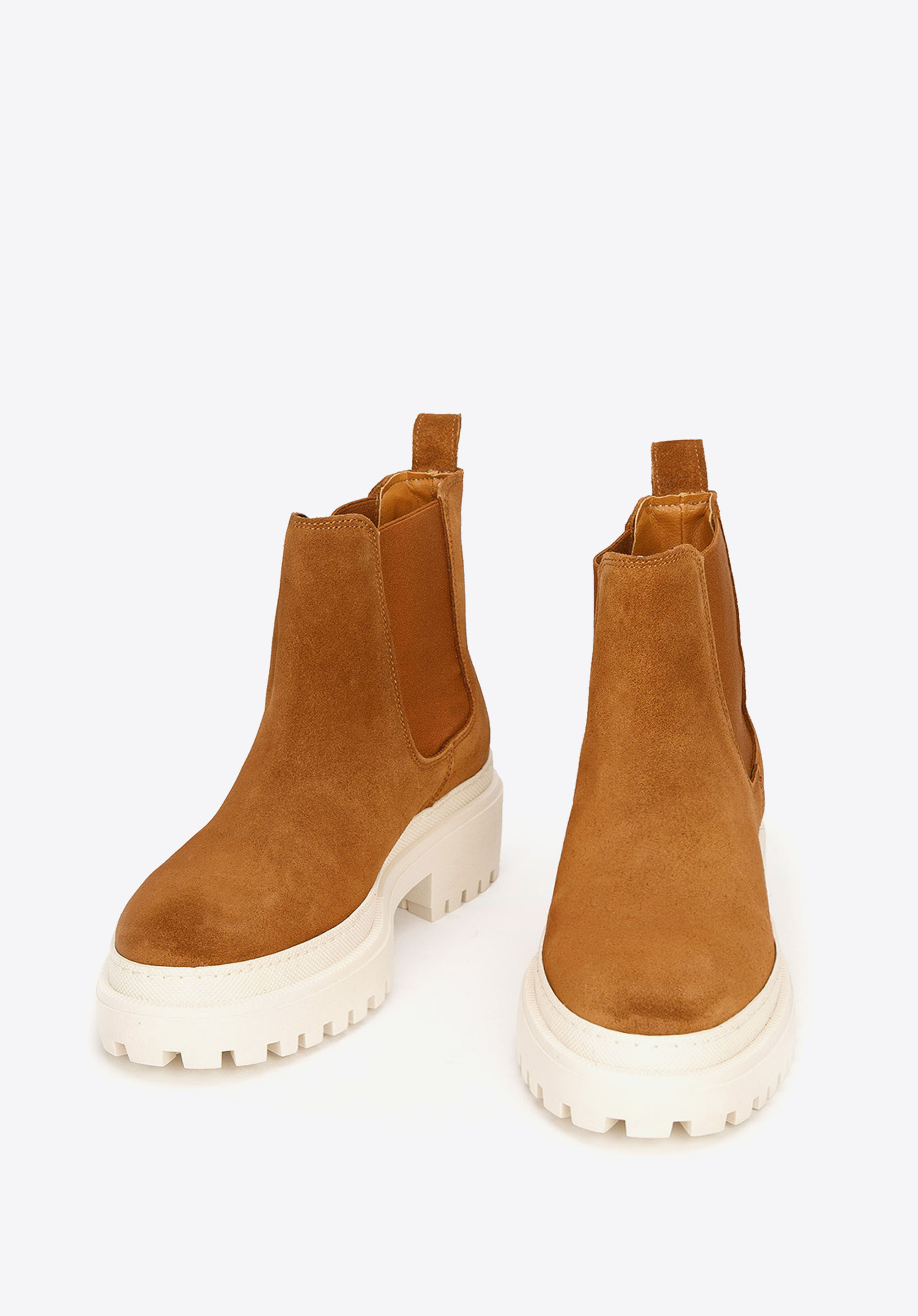 Damen -Chelsea-Boots mit dicker Sohle, Kamel, 93-D-303-5-40, Bild 1