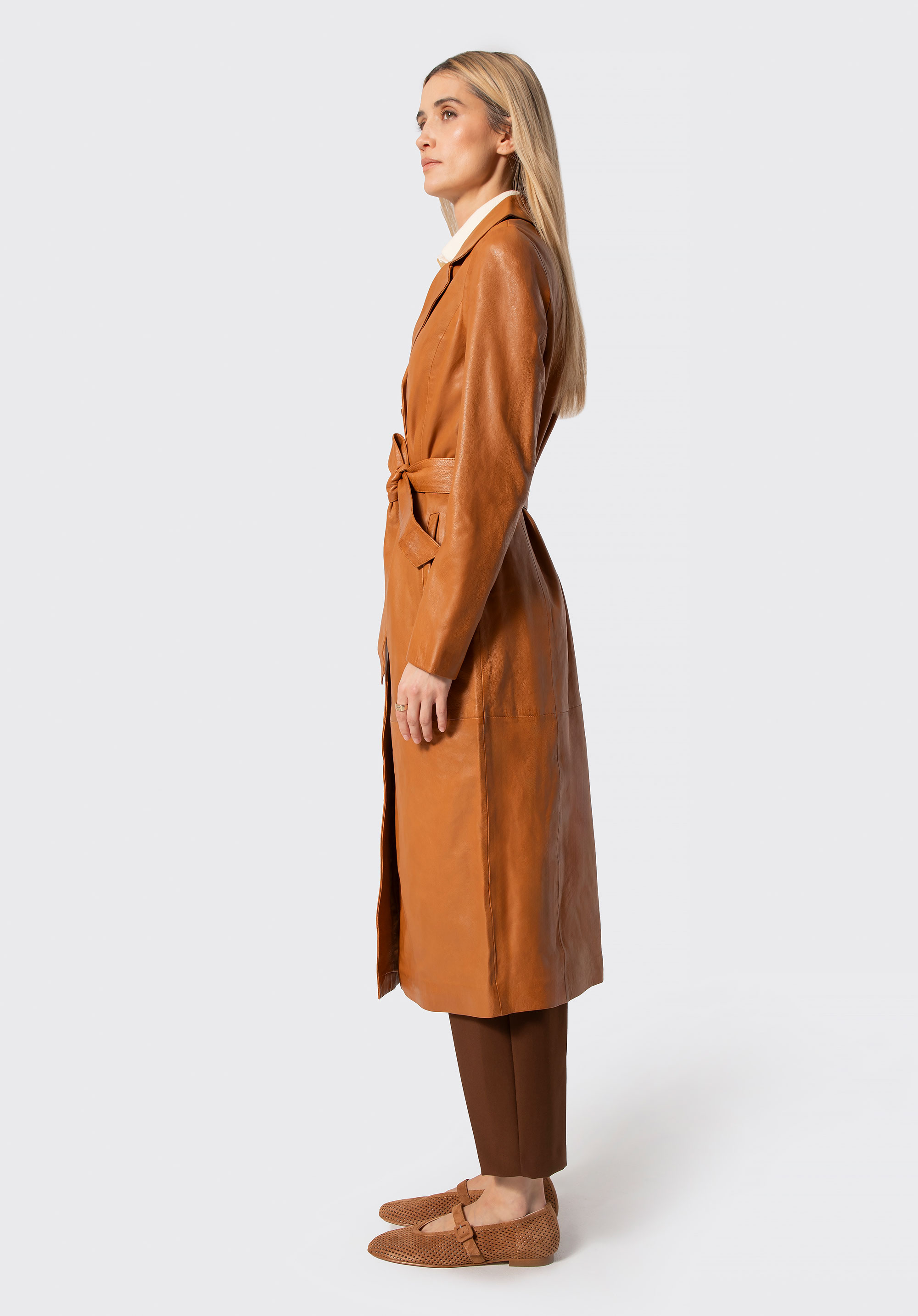 Langer Mantel aus Schafspelz für Damen, Karmell, 100-09-415-5-XL, Bild 1