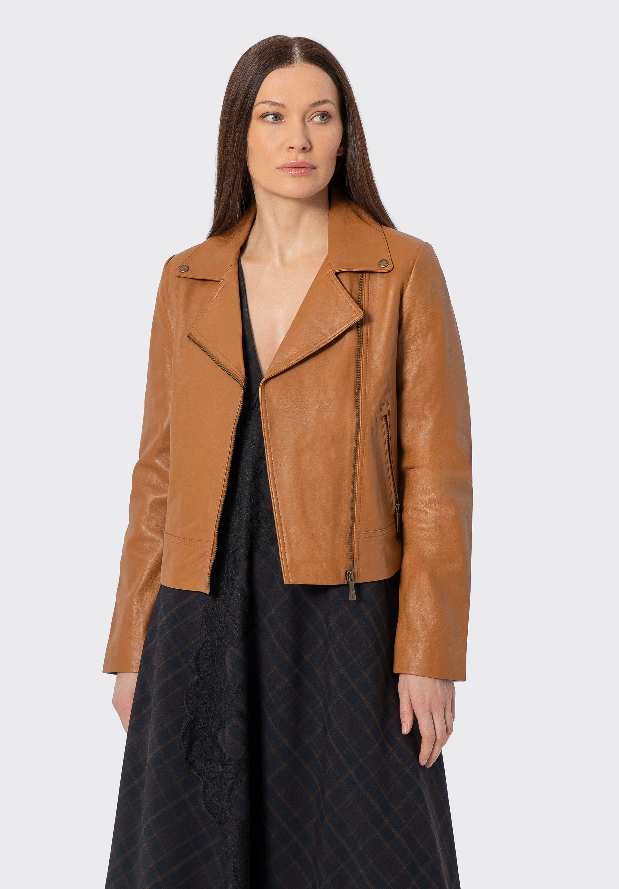 Ramones aus Naturleder für Damen, Karmell, 100-09-804-1-S, Bild 1