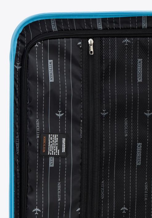 ABS bordázott Közepes bőrönd, kék, 56-3A-312-35, Fénykép 8