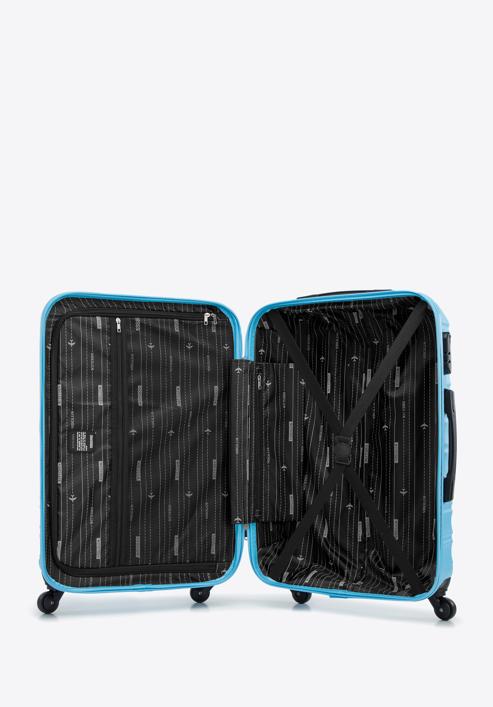 ABS bordázott Közepes bőrönd, kék, 56-3A-312-35, Fénykép 5