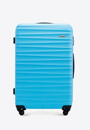 ABS bordázott nagy bőrönd, kék, 56-3A-313-70, Fénykép 1