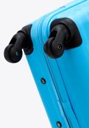 Nagyméretű bőrönd poggyászcímkével, kék, 56-3A-313-35Z, Fénykép 7