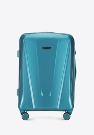 Közepes méretű polikarbonát bőrönd, kék, 56-3P-122-96, Fénykép 1