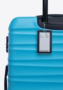 Nagyméretű bőrönd poggyászcímkével, kék, 56-3A-313-35Z, Fénykép 3