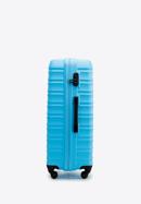Nagyméretű bőrönd poggyászcímkével, kék, 56-3A-313-35Z, Fénykép 5