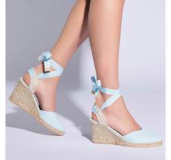 Női espadrilles kivágásokkal, kék, 96-DP-801-N-37, Fénykép 1