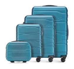 Polikarbonát bőrönd szett modern mintával, kék, 56-3P-98K-96, Fénykép 1