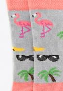 Női trópusi mintás zokni, kék-rózsaszín, 96-SD-050-X8-35/37, Fénykép 5