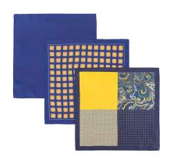Férfi selyemkendő  ajándékkészlet, kék sárga, 92-7Z-001-X1, Fénykép 1