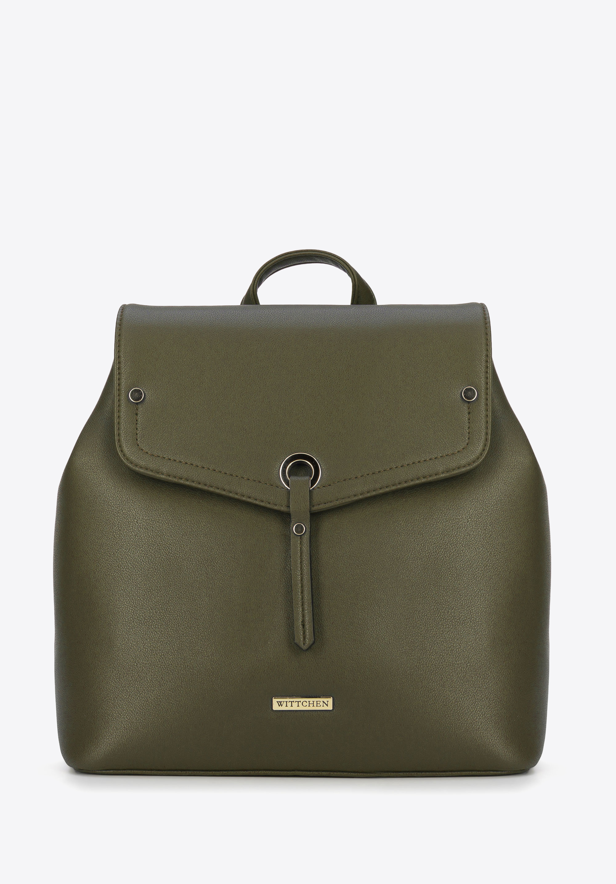 Damenrucksack mit Klappe, khaki, 93-4Y-436-Z, Bild 1