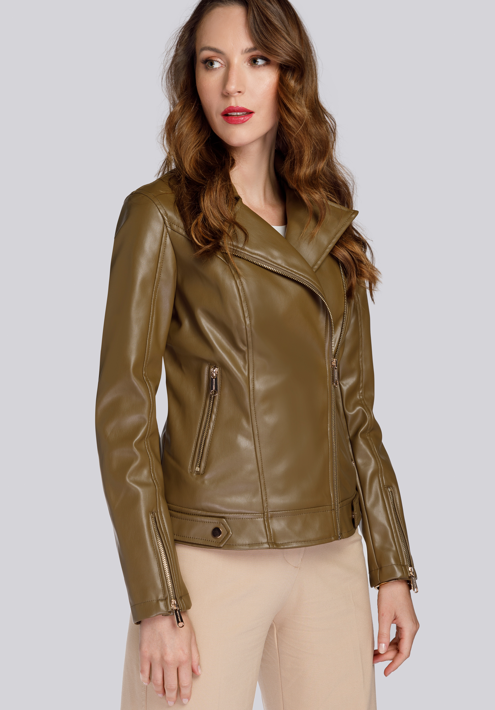 Dámská bunda, khaki, 93-9P-109-Z-S, Obrázek 1