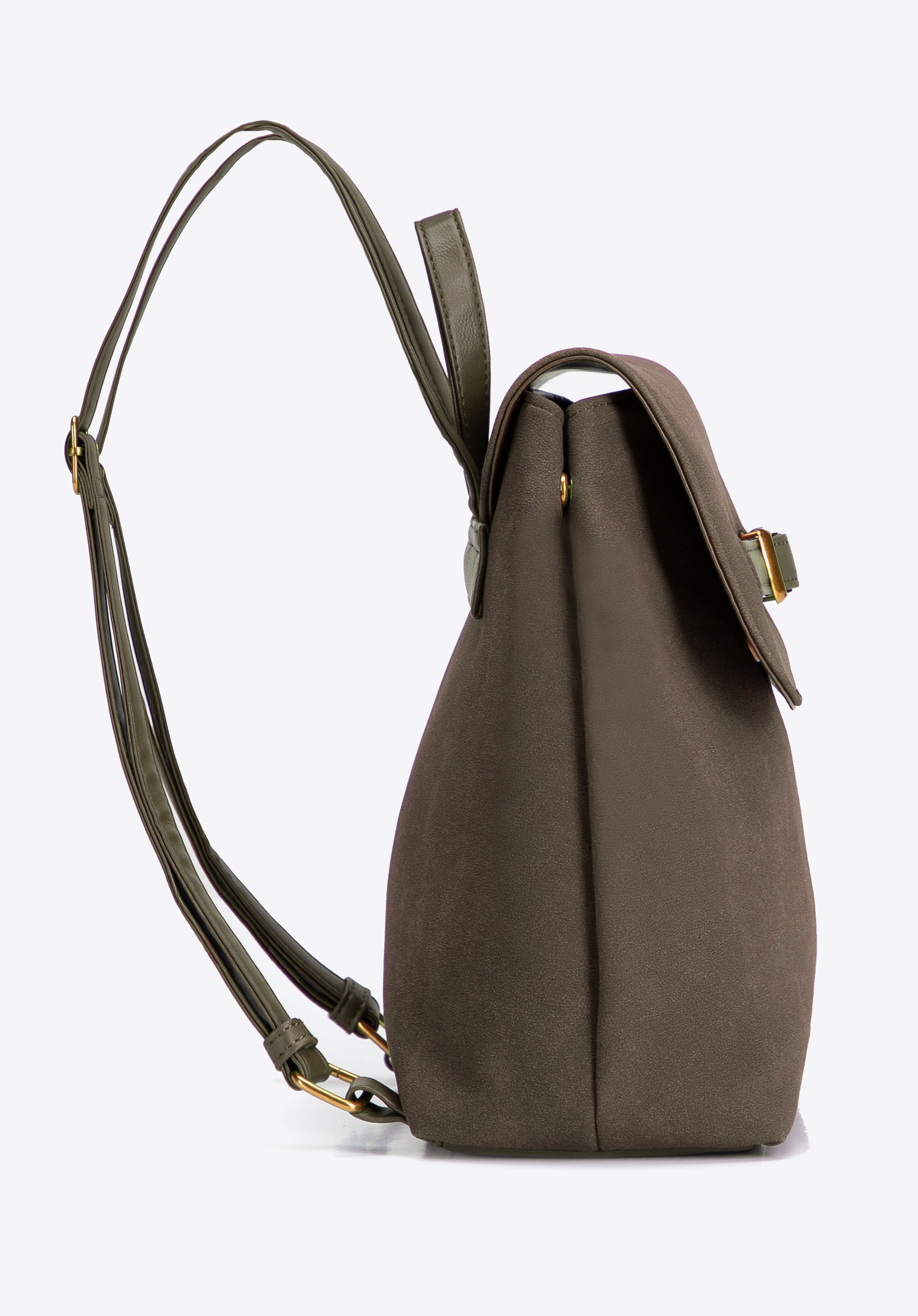 Eleganter Damen-Rucksack mit Überschlagklappe, khaki, 103-4Y-502-Z, Bild 1