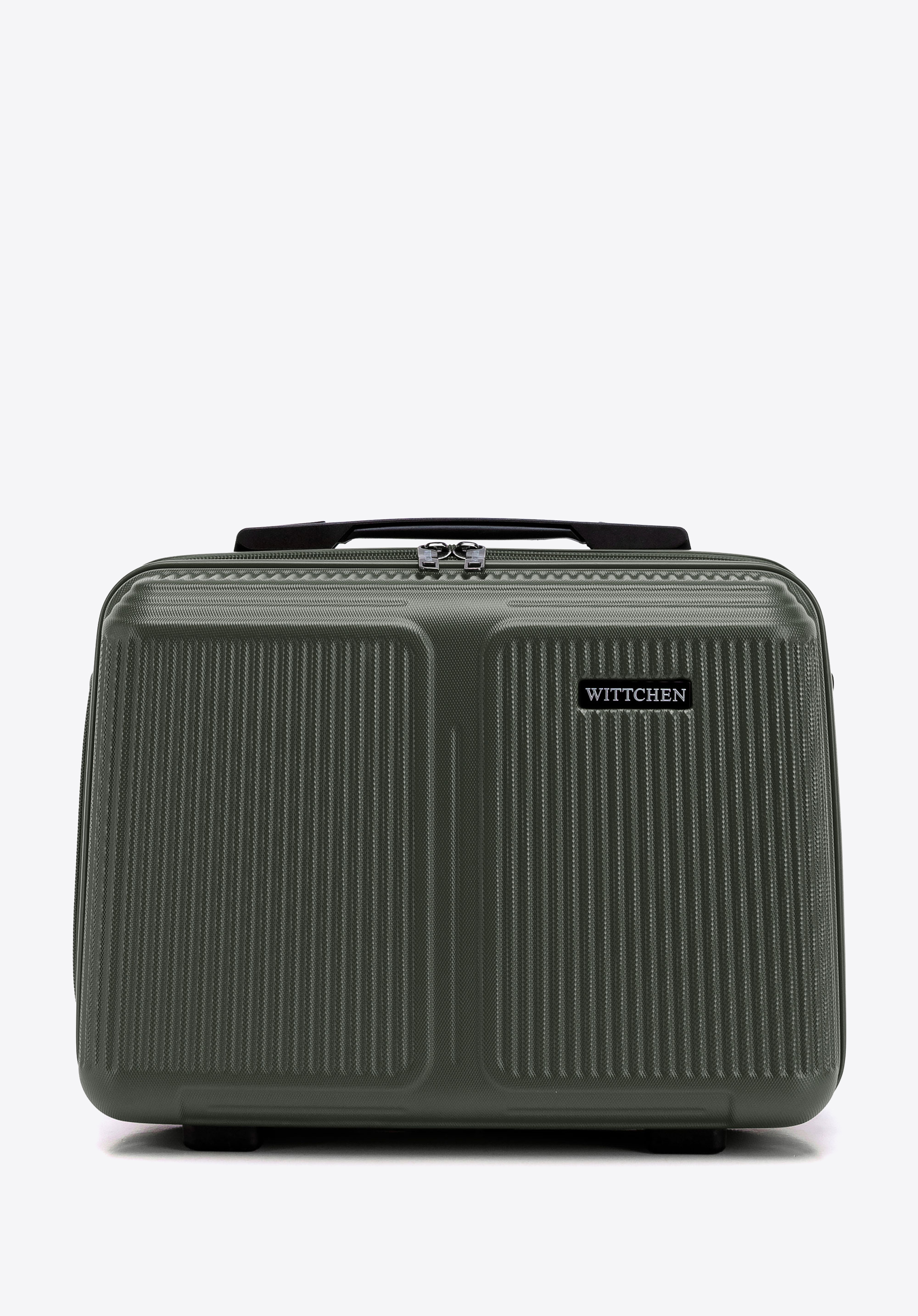 Gestreifte Kosmetiktasche aus ABS, khaki, 56-3A-604-85, Bild 1