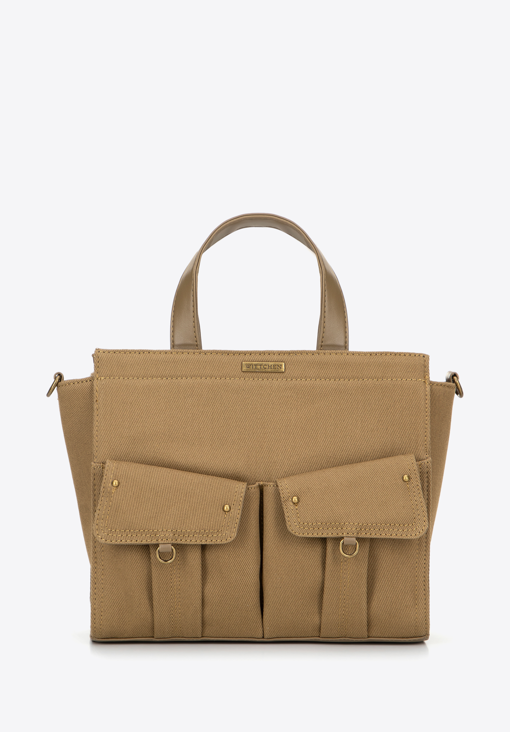 Handtasche aus Baumwollmischung für Damen, khaki, 100-4Y-440-Z, Bild 1