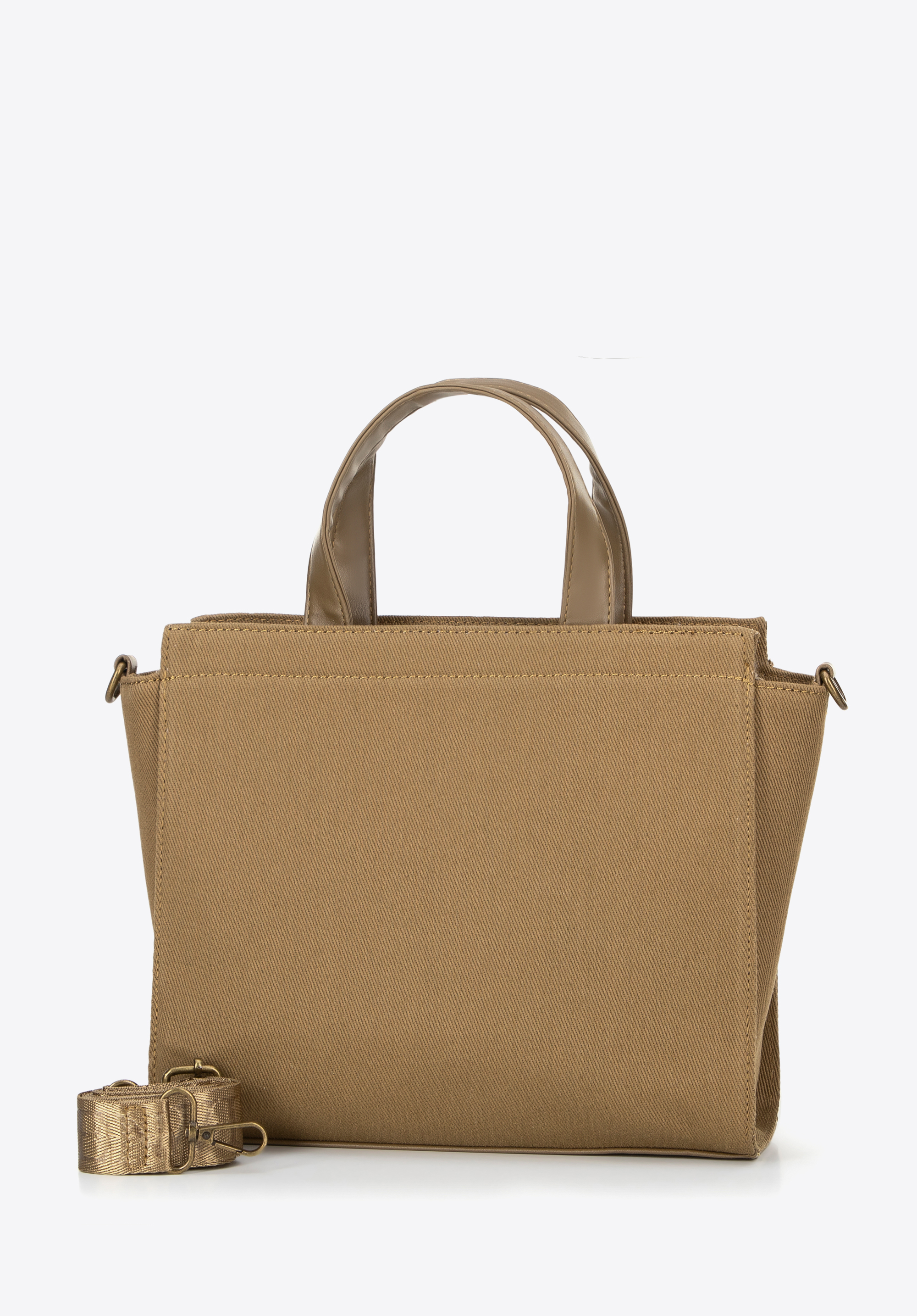 Handtasche aus Baumwollmischung für Damen, khaki, 100-4Y-440-Z, Bild 1