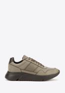 Herren-Sneaker aus veganem Leder, khaki, 93-M-301-Z-39, Bild 1