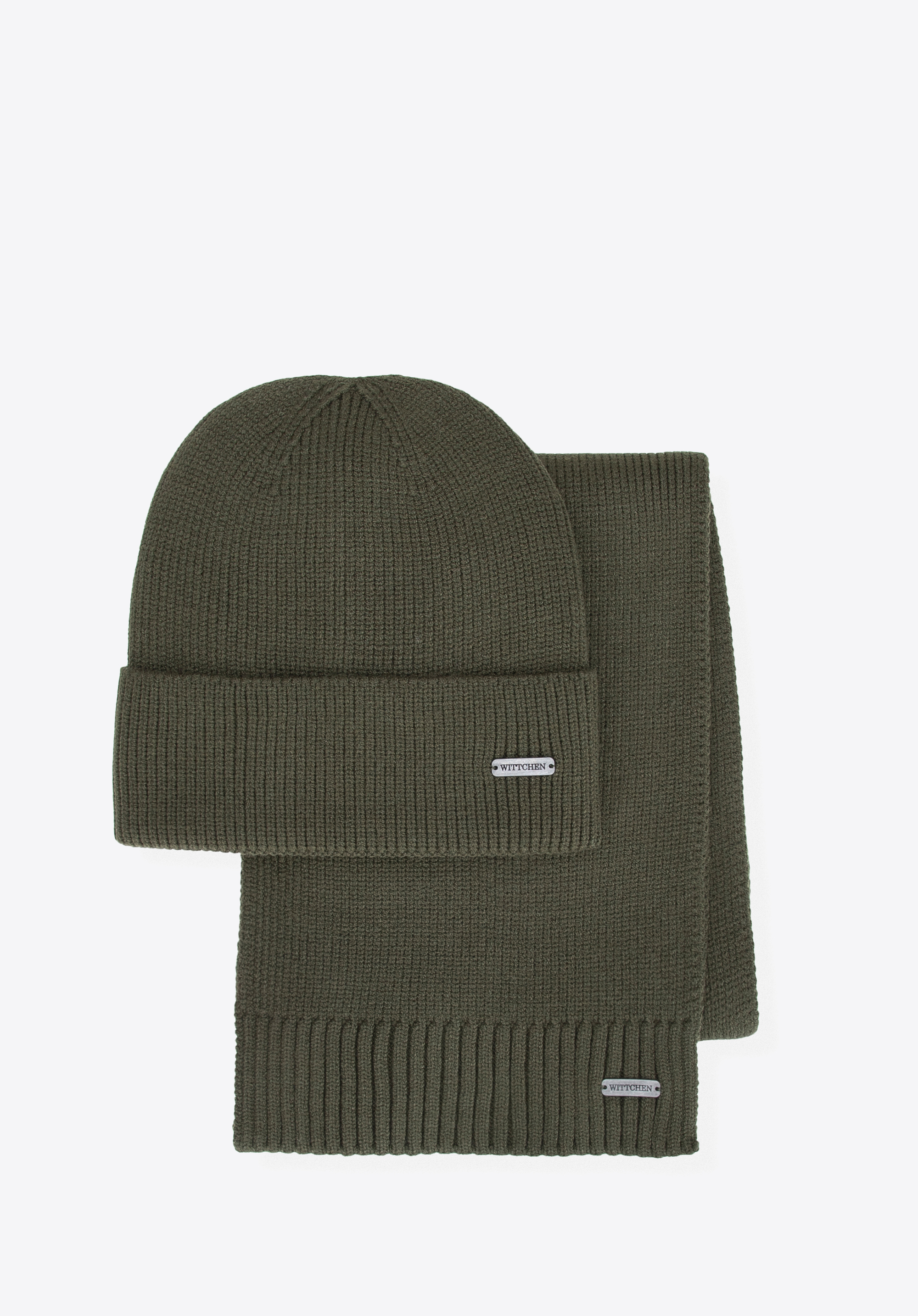 Herren Winterset: Mütze und Schal, khaki, 101-SF-009-Z, Bild 1